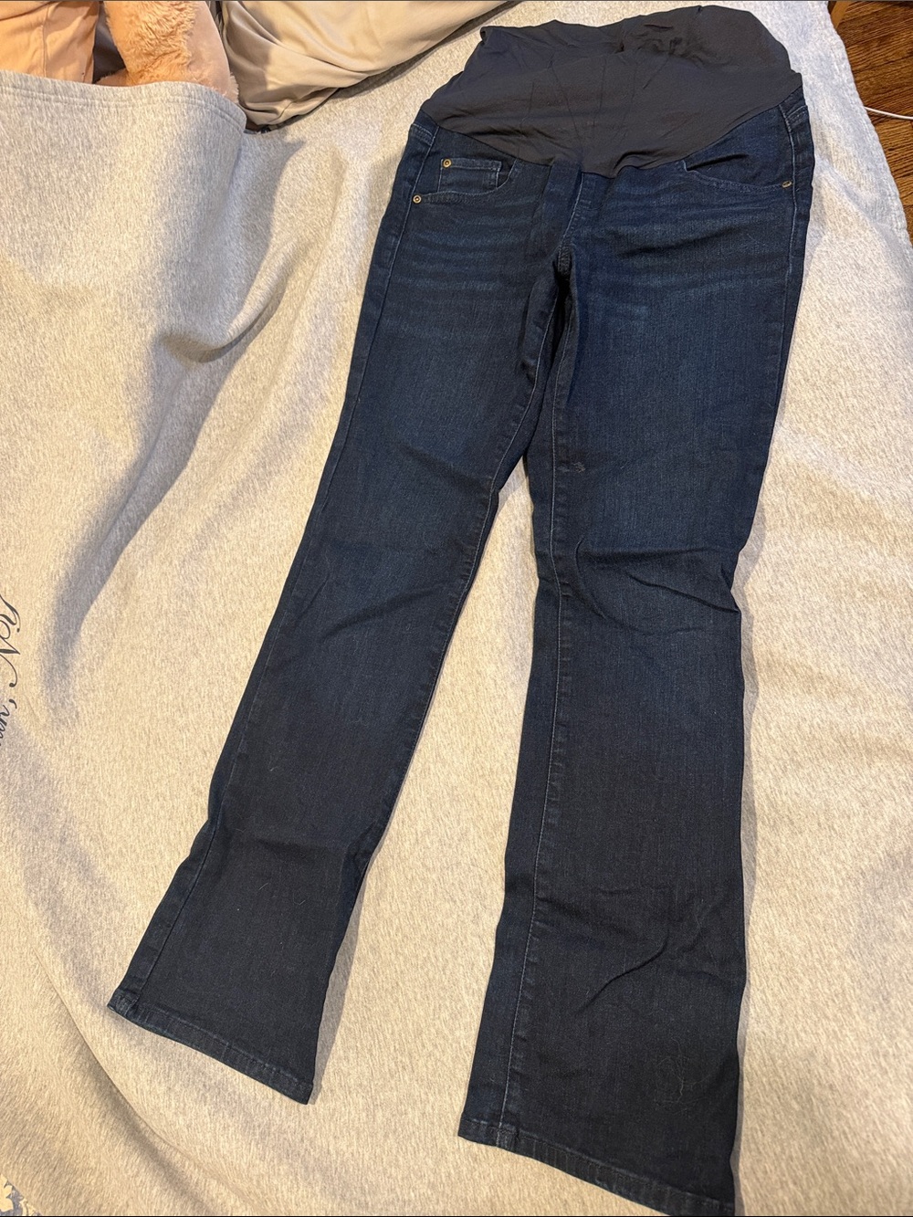 Maternity Dark Blue Bootcut Jeans with Stretch Panel